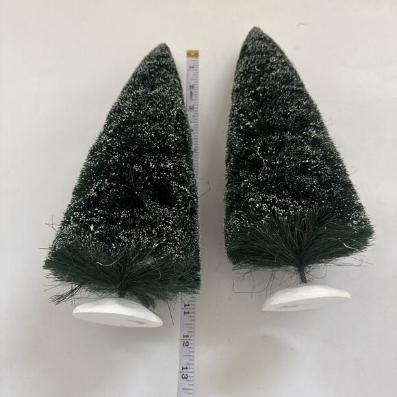 Lot 6 Dept 56 Snowy Sisal Brush Christmas Trees Christmas Village Display Decor - Picture 6 of 12